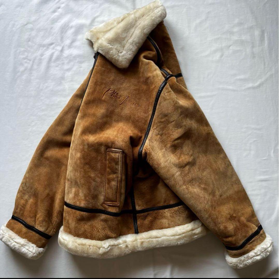 phat farm ファットファーム　ムートンジャケット　b-3 レザー　レア
