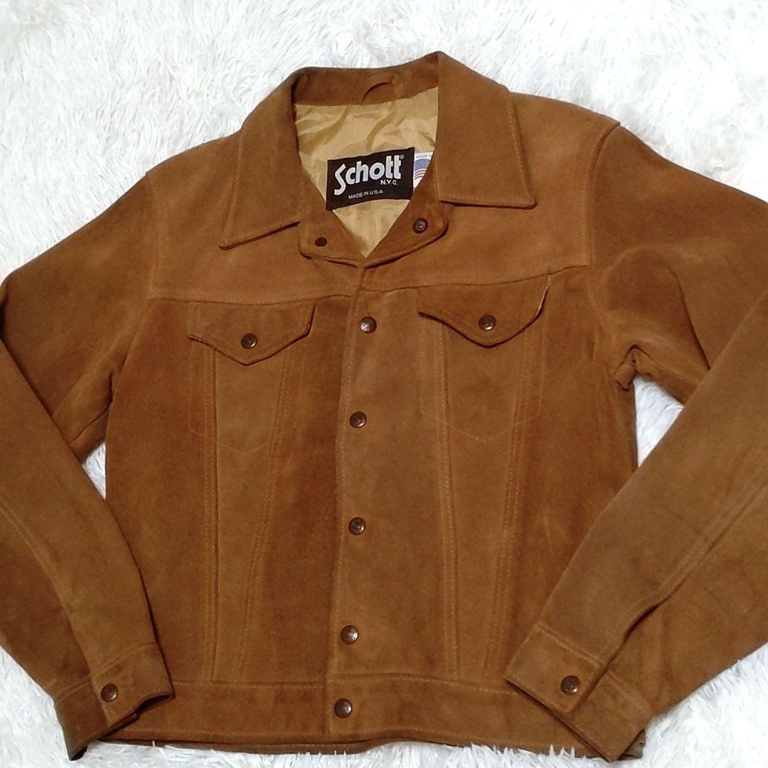 【希少】90s SCHOTT ショット 3rd スウェードジャケット トラッカー