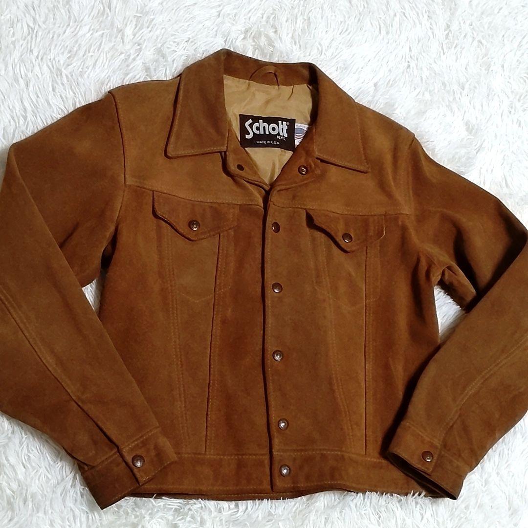 【希少】90s SCHOTT ショット 3rd スウェードジャケット トラッカー