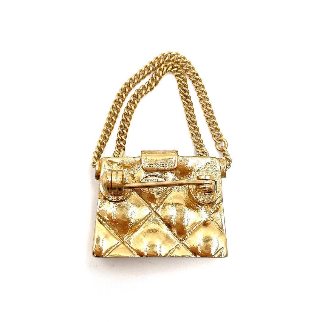 ✨️極美品✨️ シャネル バッグモチーフ マトラッセ ブローチ レディース 人気