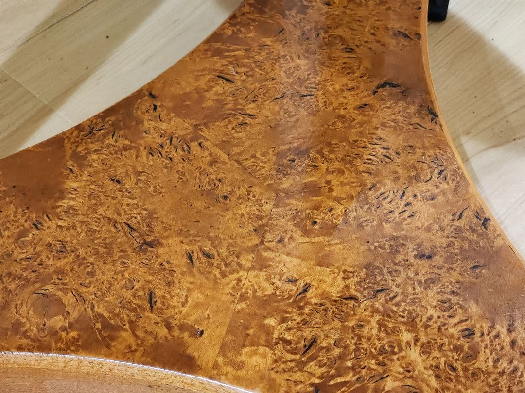 イタリア製最高級サイドテーブル　バーズアイメープル　大理石　40万円　引取限定