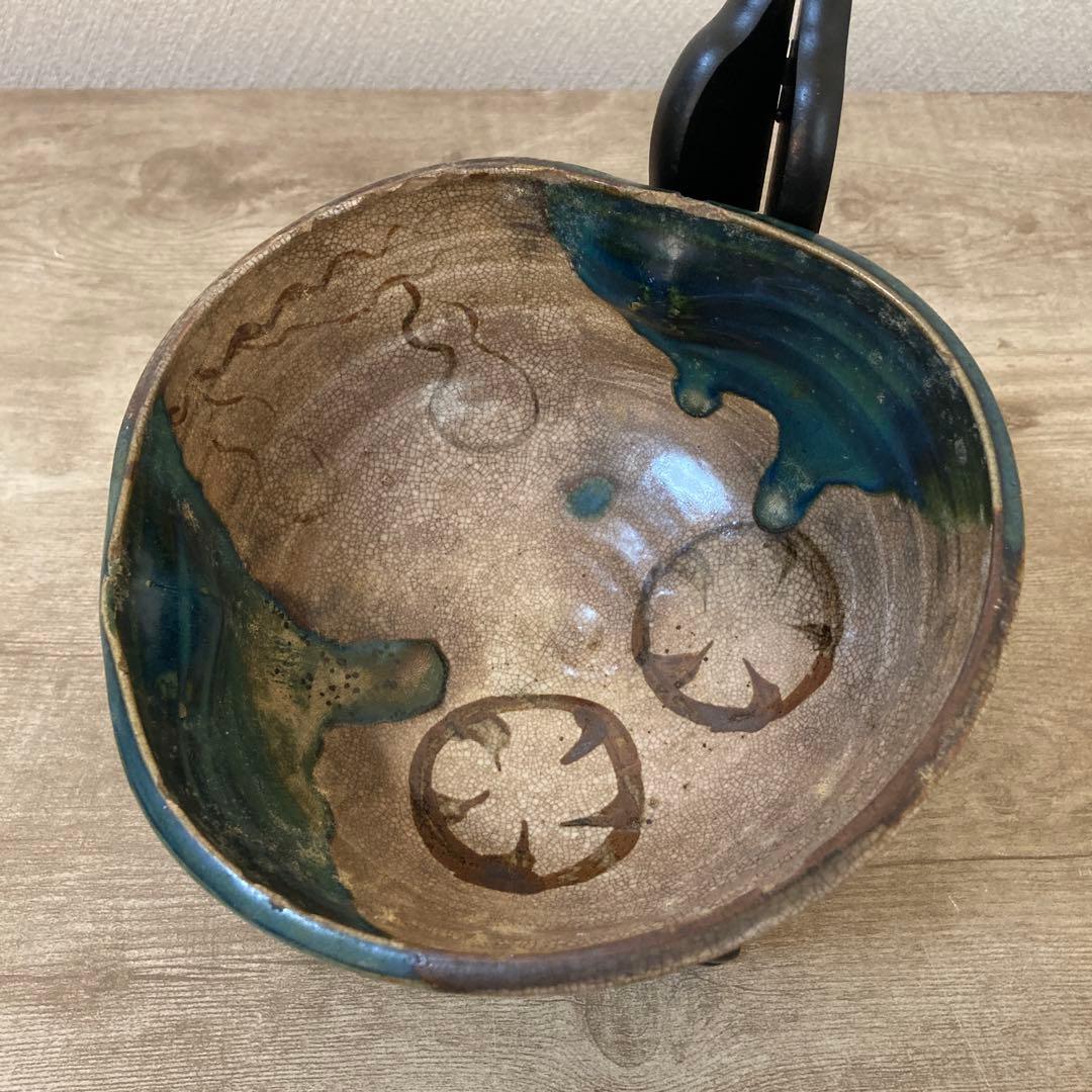 古瀬戸　織部　時代抹茶茶碗　江戸末〜明治〈検 絵志野　加藤春岱　美濃焼