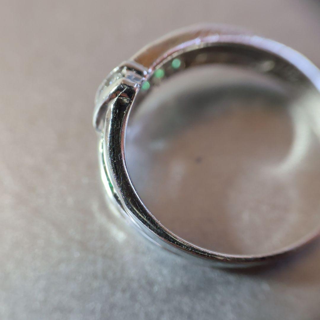 リング　Pt900　エメラルド計0.25ctダイヤモンド計0.12ct4.87g