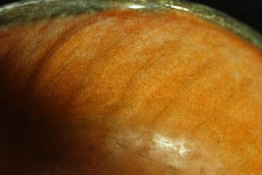 茶道具 小川長楽作 赤楽茶碗 書付(K-XA949)