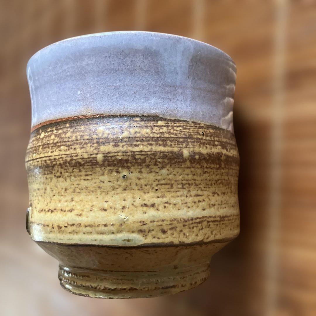 ◆神勝寺焼陶津窯三代目「藤本明成」作 色絵湯呑み 日本工芸会会員◆