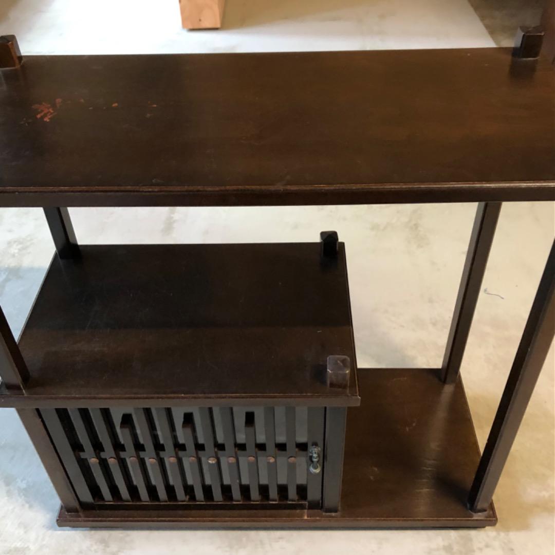 【昭和アンティーク】　戸棚　ガラス戸　飾り棚　ディスプレイ　昭和　和家具　木製