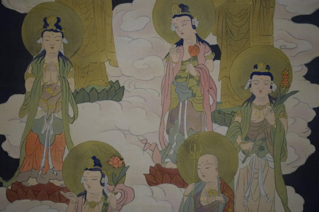 不詳作者不明/弘法大師図/十三佛/十三仏/双幅/布袋屋掛軸HF-345