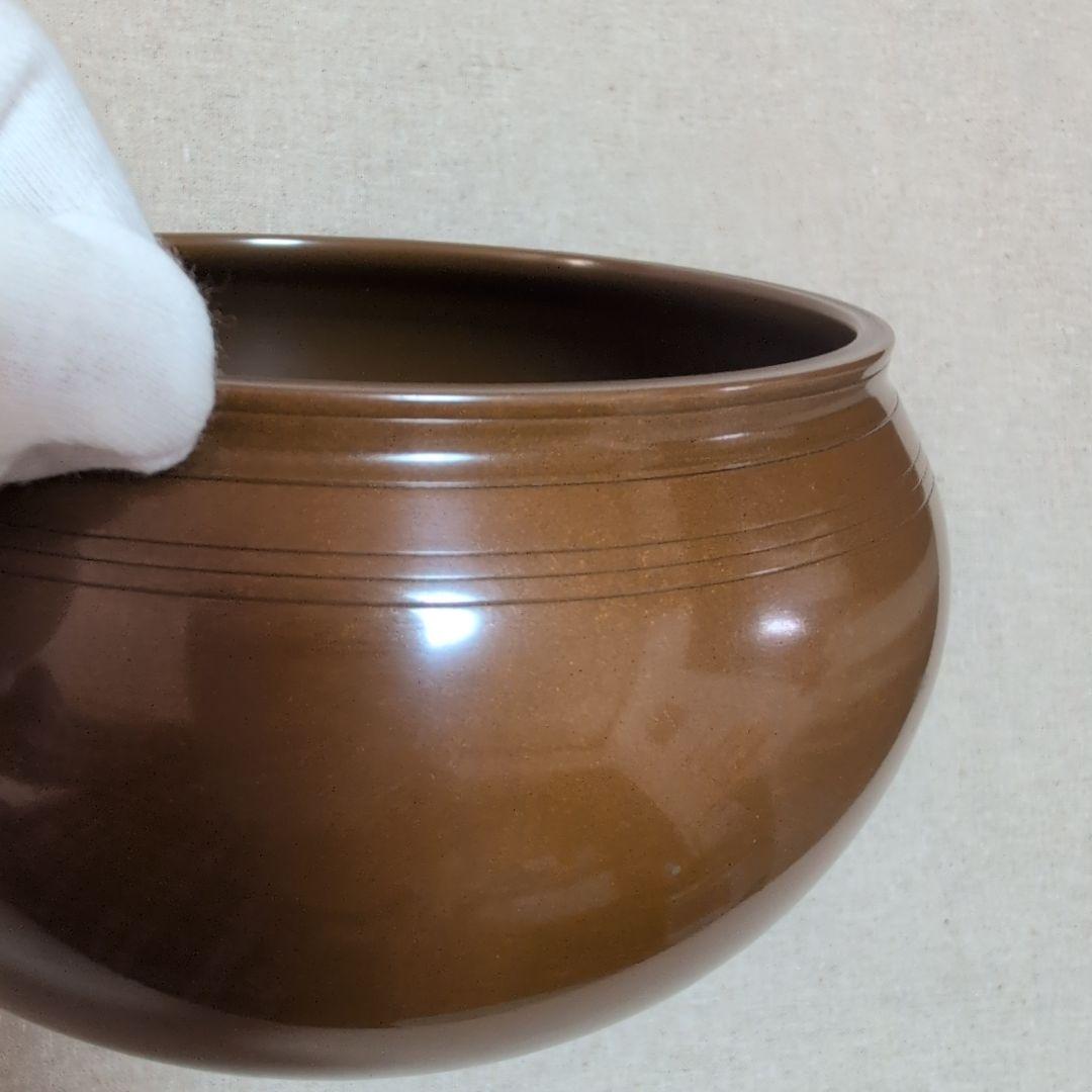 茶道具　唐銅鉄鉢建水　口糸目　鳳陽造　共布共箱入