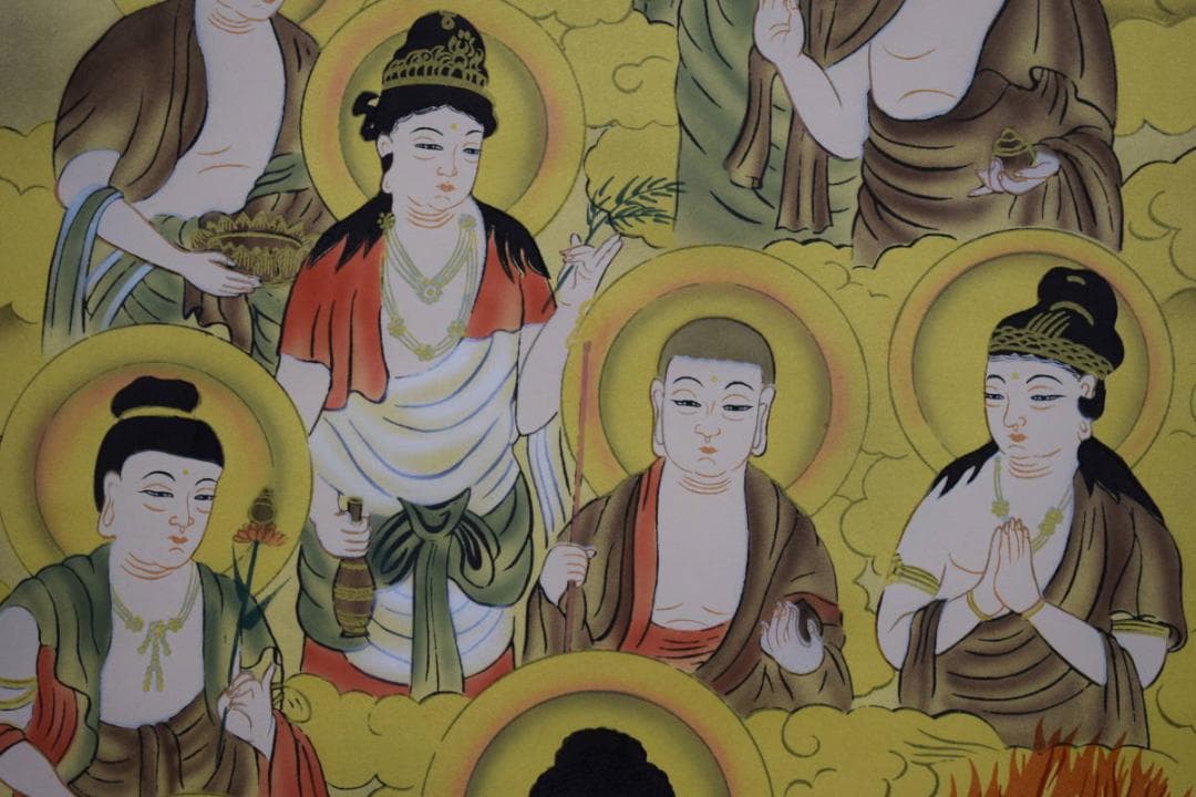 真作/朝陽/十三佛/桐共箱付/布袋屋掛軸HG-465