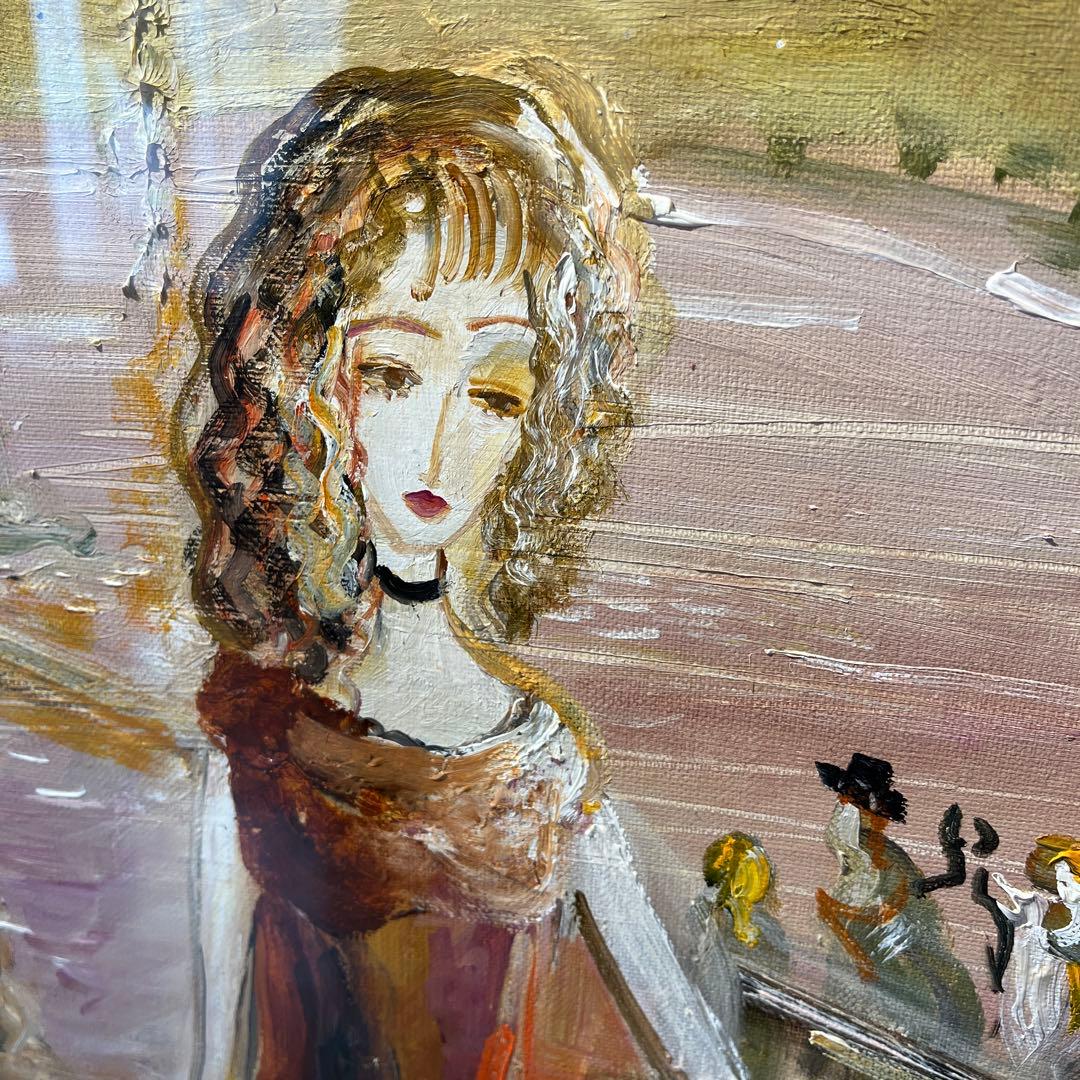 織田広比古　バラ色のパリ　油彩画　F20 大作