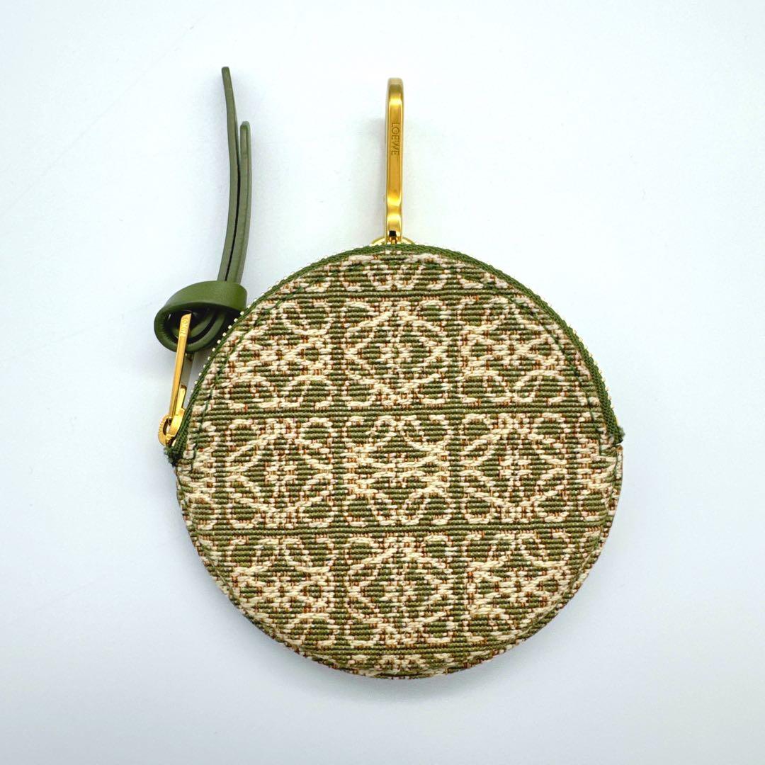 ❤️美品❤️ロエベ　リピートアナグラム　ジャガード　サークルケース　カーキ