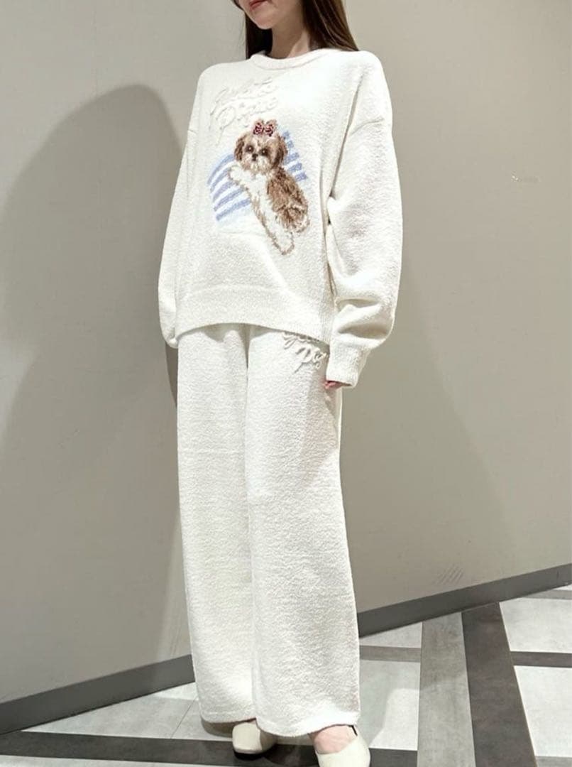 ジェラートピケ シーズージャガードプルオーバー＆ベビモコロングパンツセット