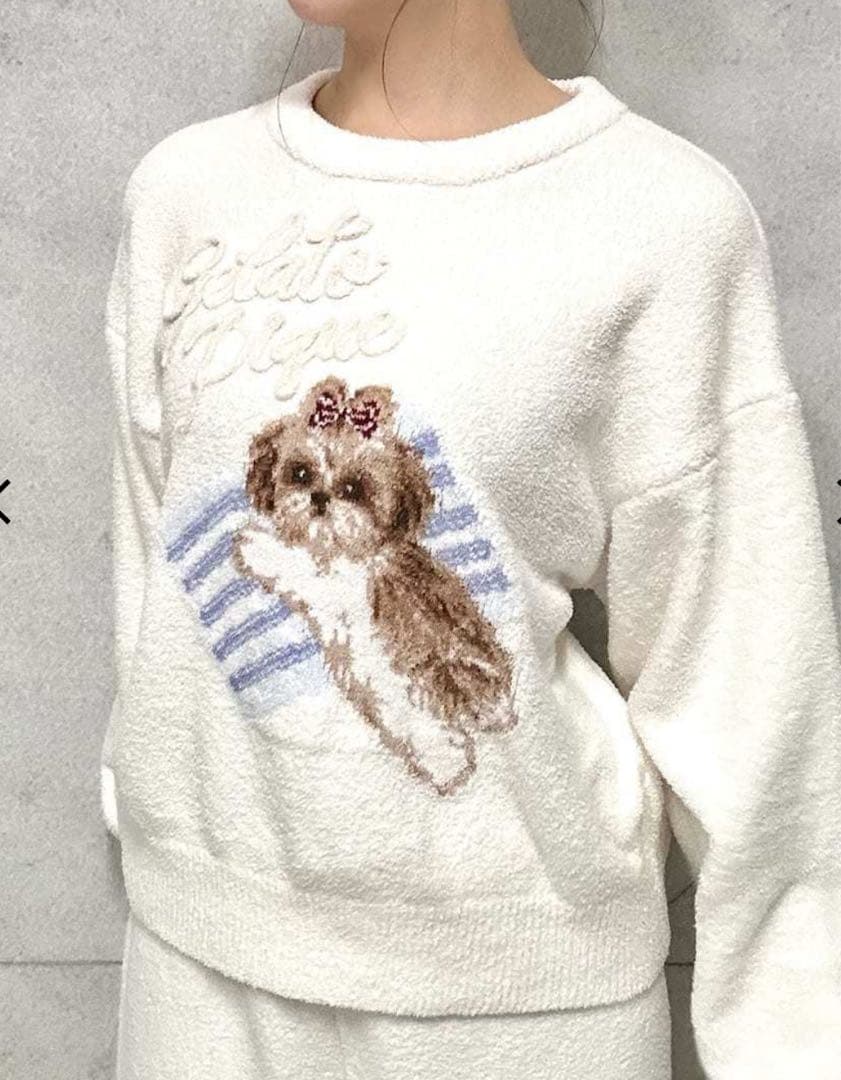 ジェラートピケ シーズージャガードプルオーバー＆ベビモコロングパンツセット