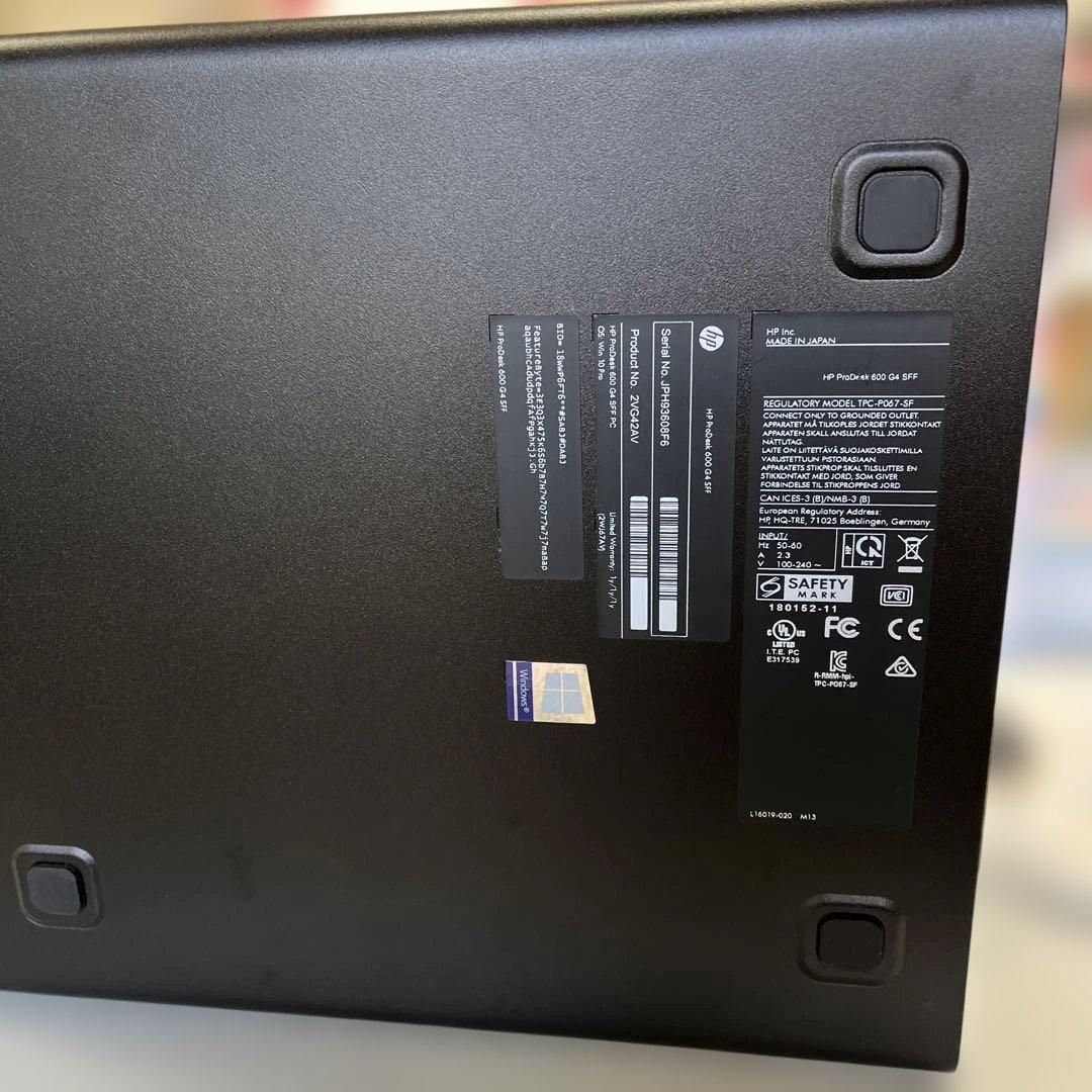Windowsデスクトップ HP ProDesk 600 G4SFF i5-8600 Windows 11