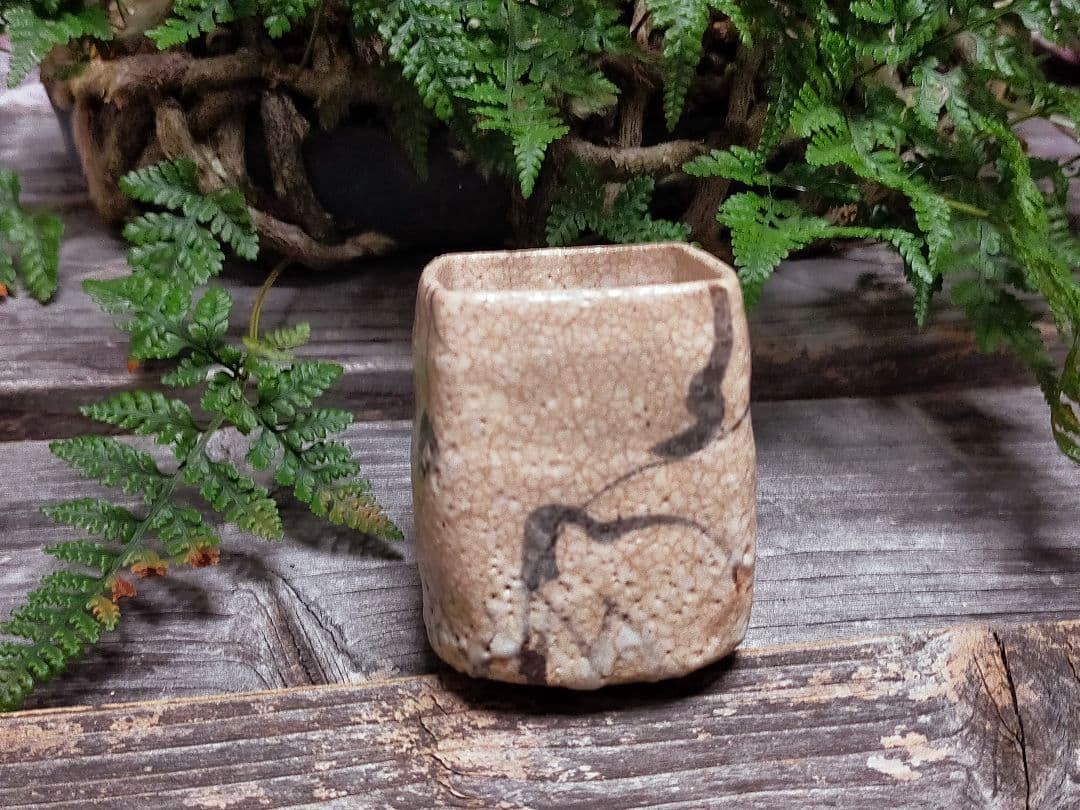 ♥絵志野　ぐい呑み　桐箱付き　㉒　志野　ぐい飲み　骨董品