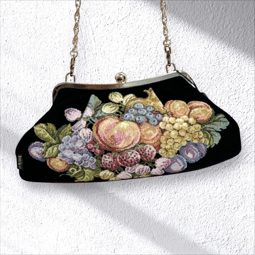 THINK BEE! ショルダーバッグ チェーン スパンコール がま口 ゴブラン