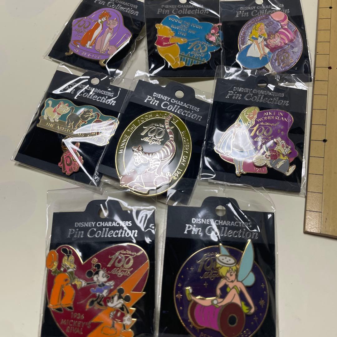 Disney100周年ディズニーキャラクター ピンコレクション 8個セット