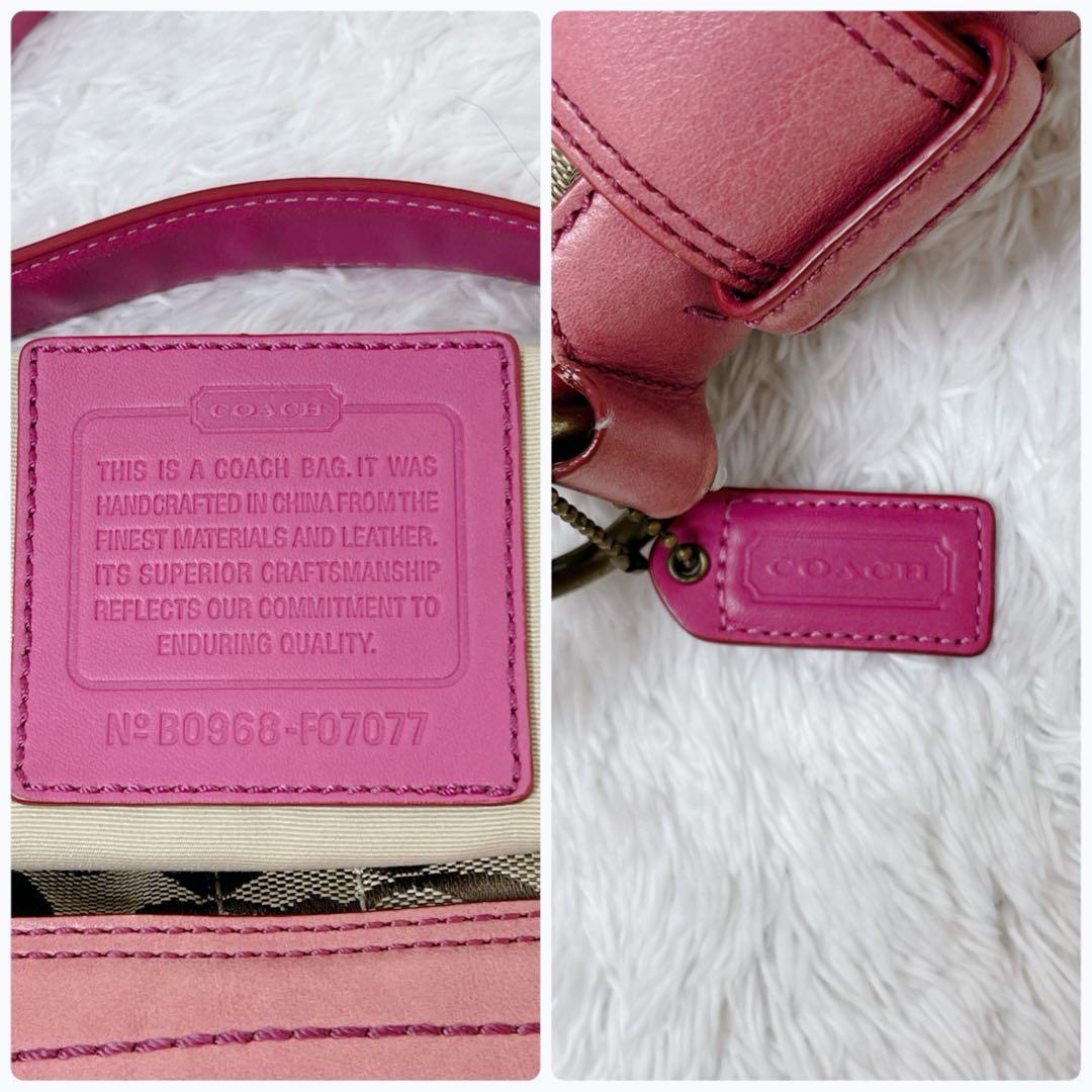バッグ COACH Shoulder Bag Signature pink F07077