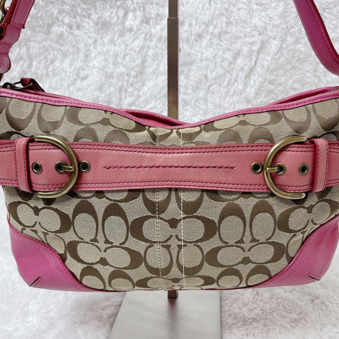 バッグ COACH Shoulder Bag Signature pink F07077