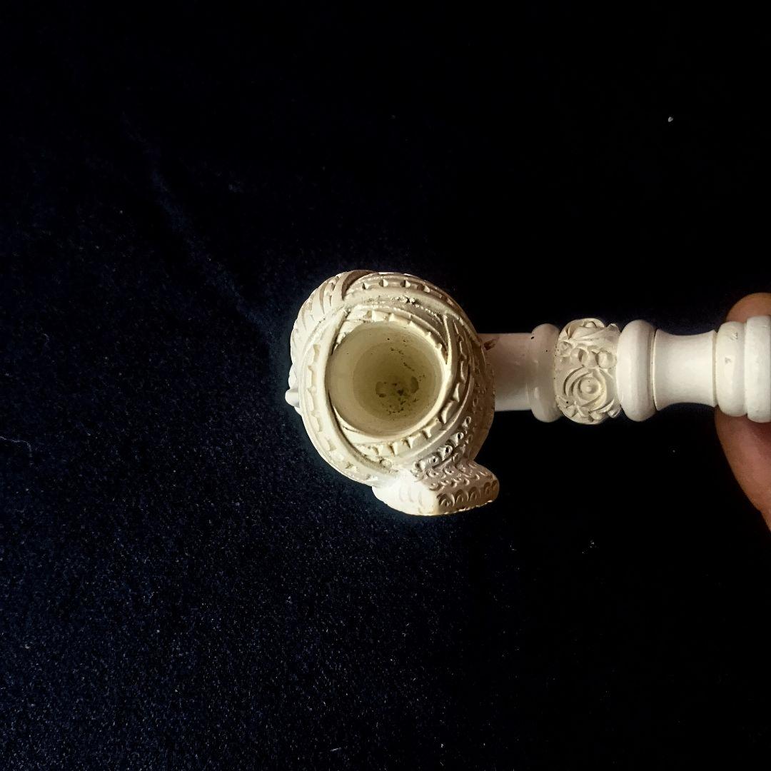 パイプの女王◆メシャムパイプ◆ヴィンテージ◆海泡石◆人面彫り◆ケース付き