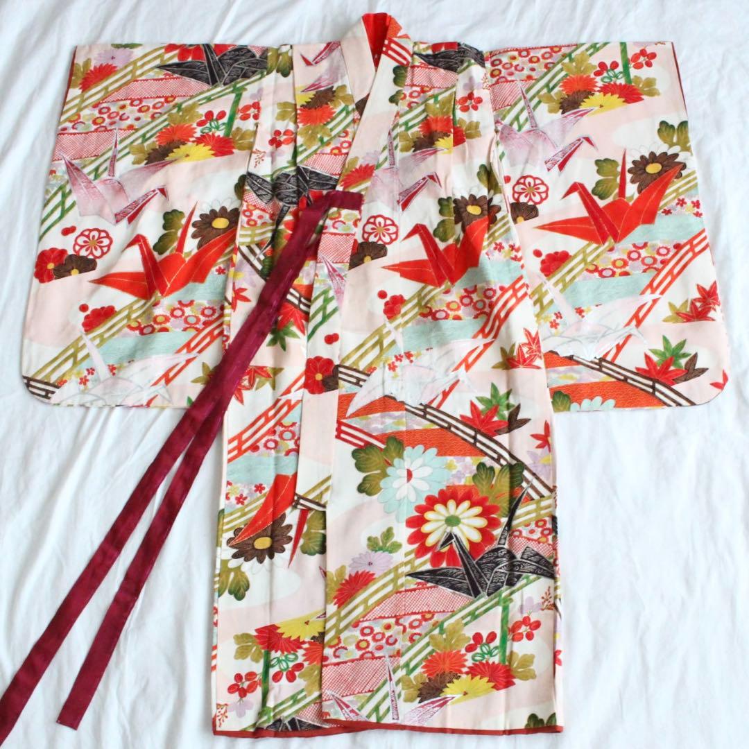 七五三 3歳 女の子 子供 アンティーク 着物 被布 セット 羽織つき