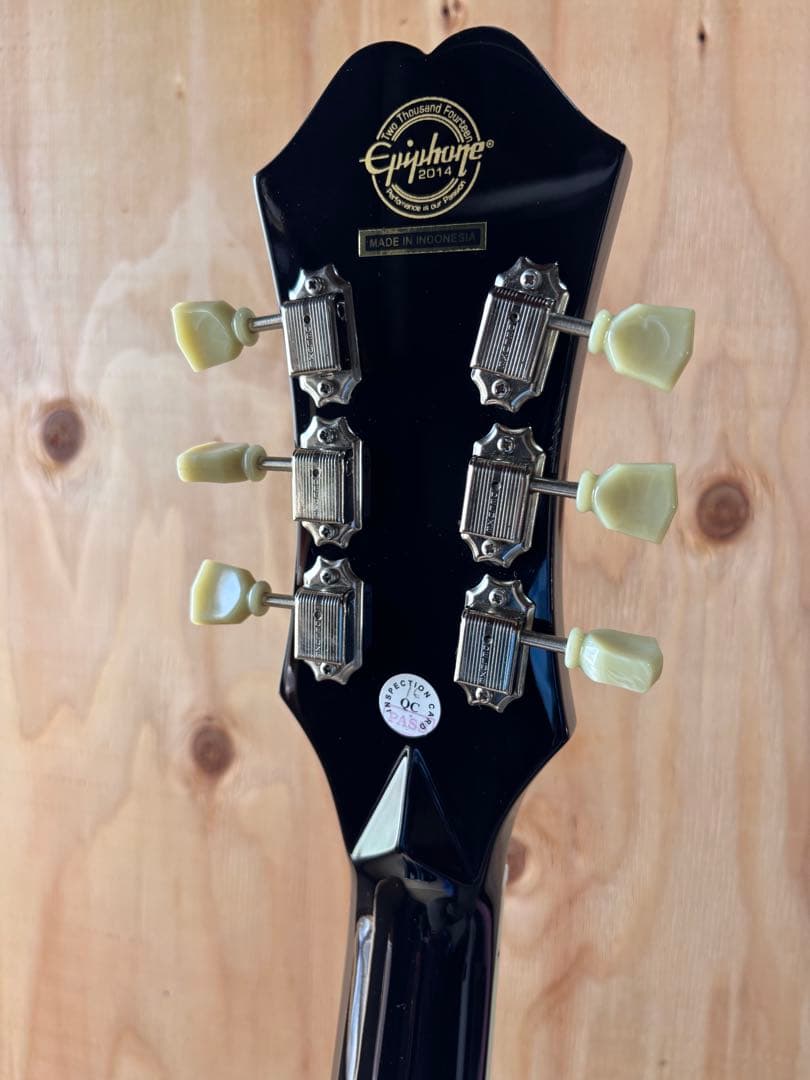 トップ単板　Epiphone FT-350SCE ブラック　ペグ換装品