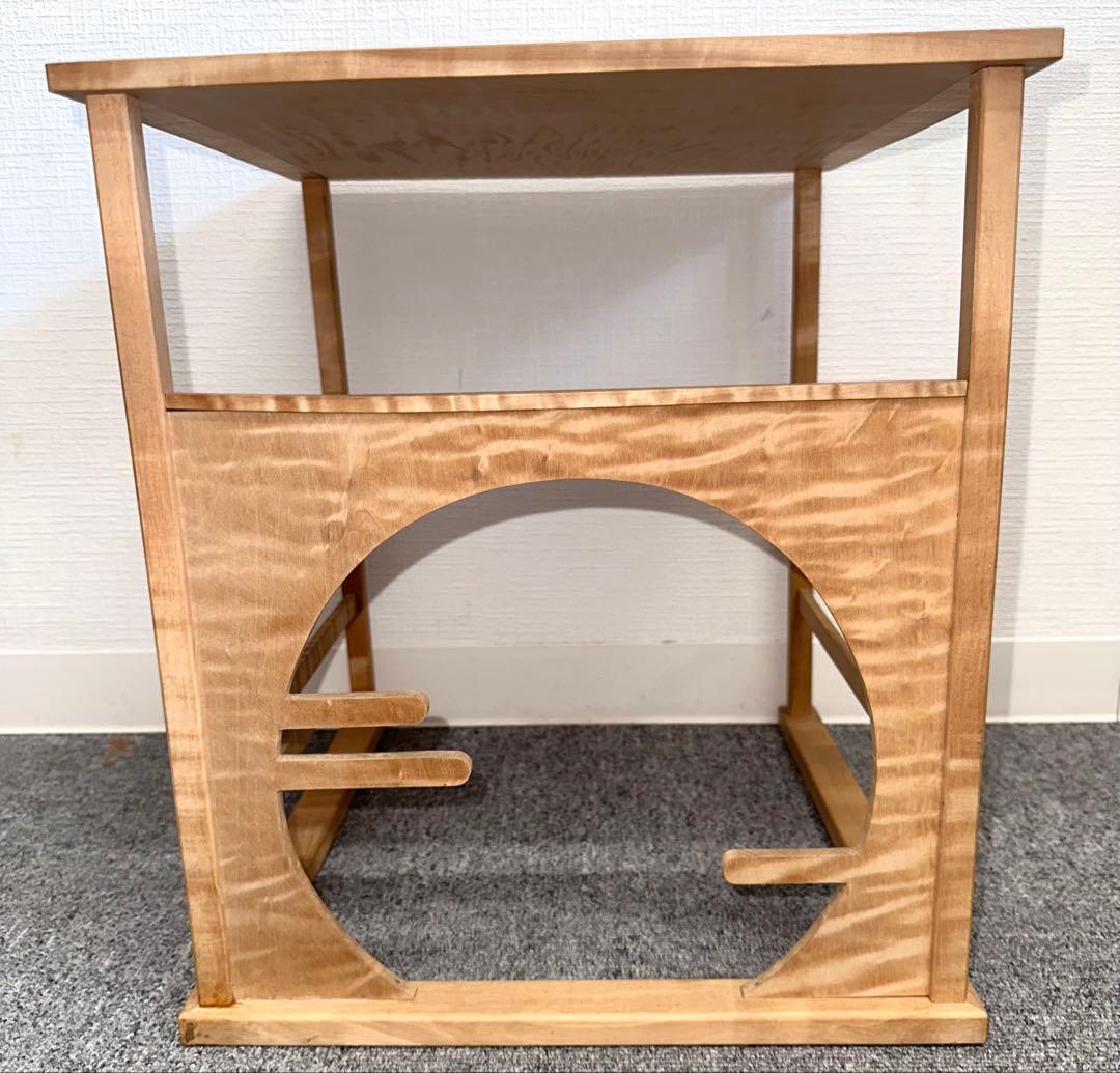 指物師　平安栄斎作　旭棚　茶道具　茶棚　四方棚　玉杢材