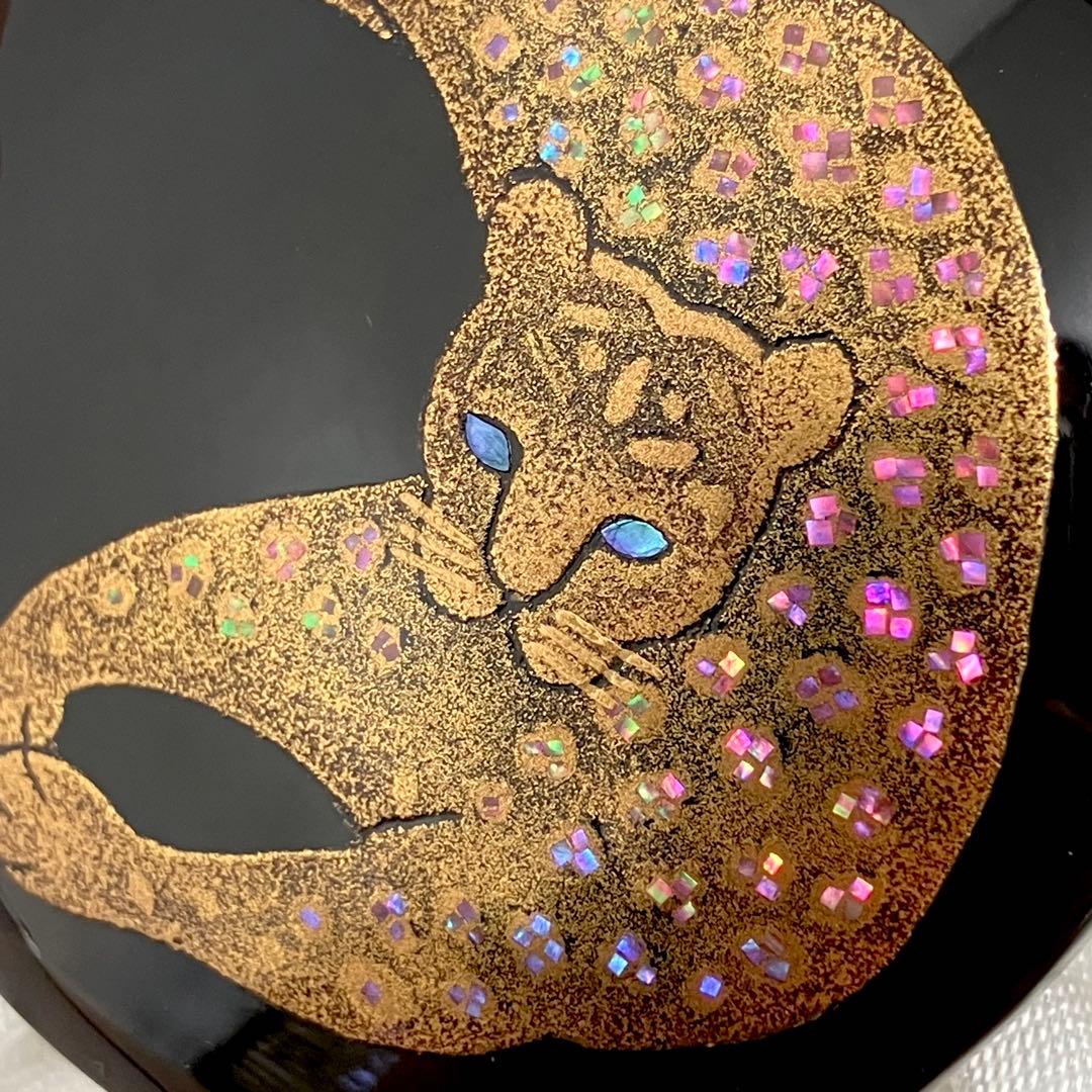 英成 作 べっこう 彪 ブローチ ヒョウ べっ甲 作家 箱入 美品