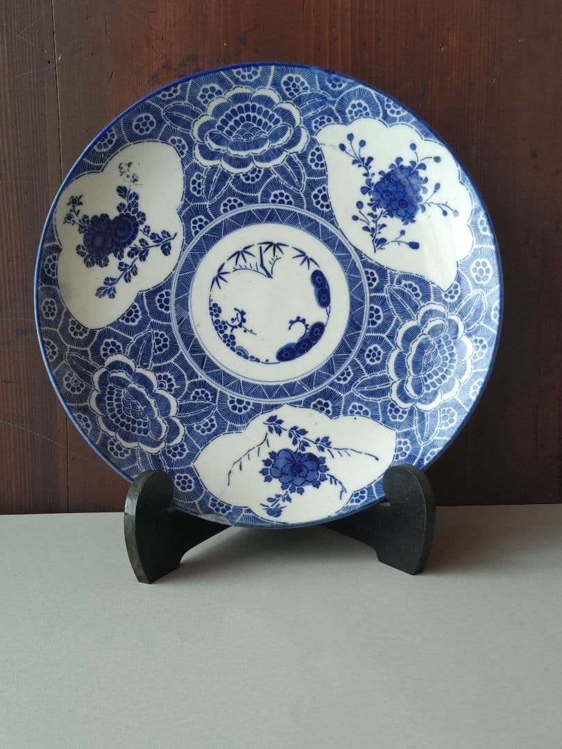 窓絵大皿　印判手　有田焼　佐賀県