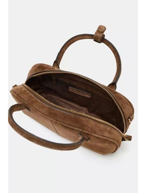 ZARA　ミニレザーボウリングバッグ