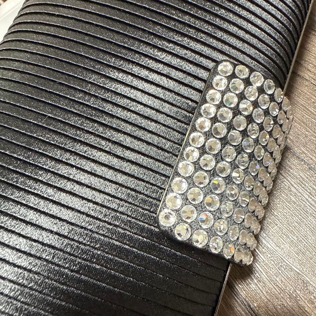 タカシマヤ　フォーマル　パーティーバック　ハンドバック　ブラックプリーツ