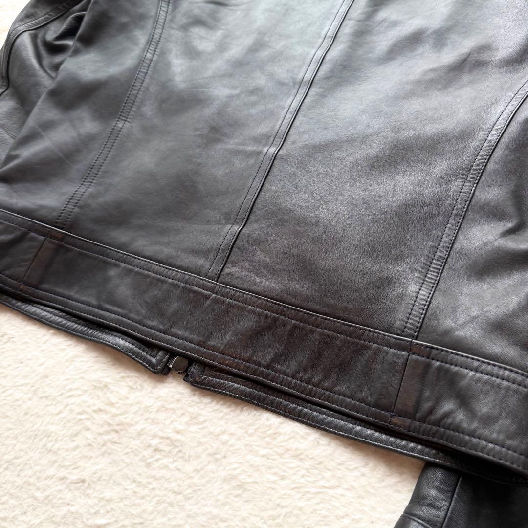 EMMETI JURI シングル ライダース ジャケット ラムレザー とろみ M