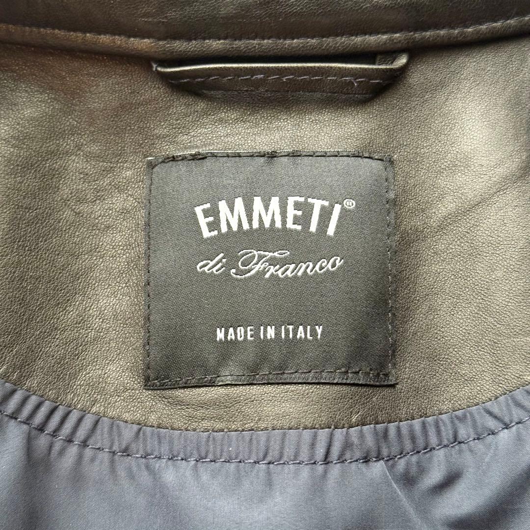 EMMETI JURI シングル ライダース ジャケット ラムレザー とろみ M