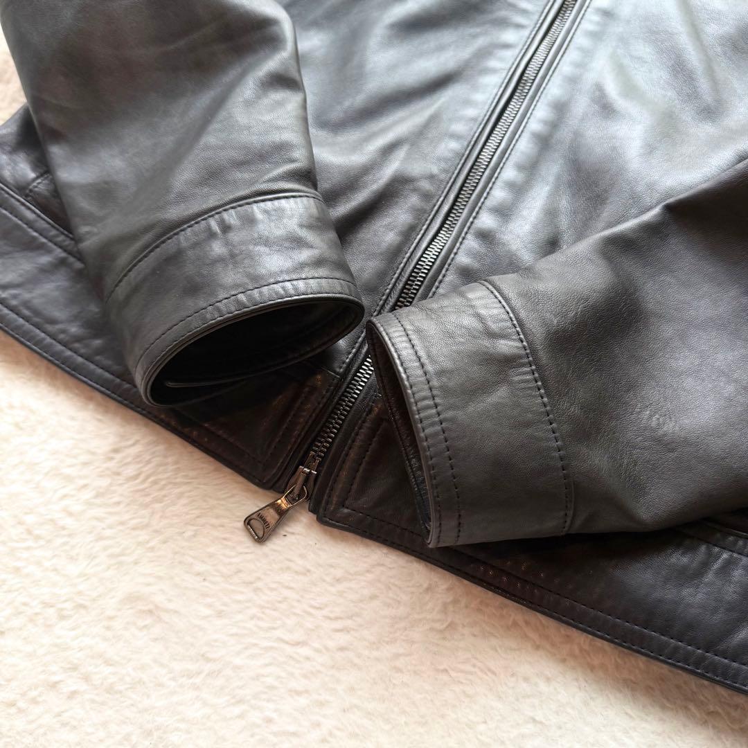 EMMETI JURI シングル ライダース ジャケット ラムレザー とろみ M