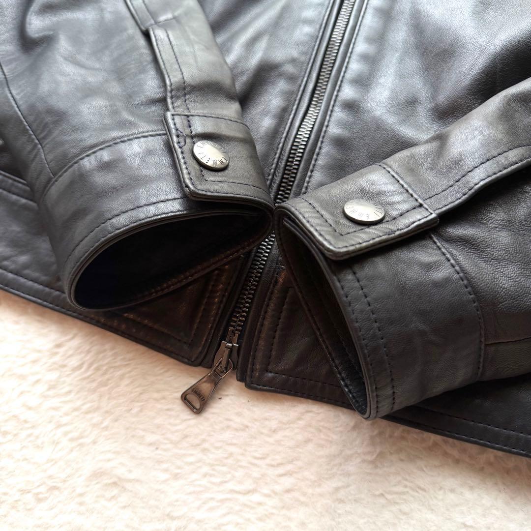 EMMETI JURI シングル ライダース ジャケット ラムレザー とろみ M