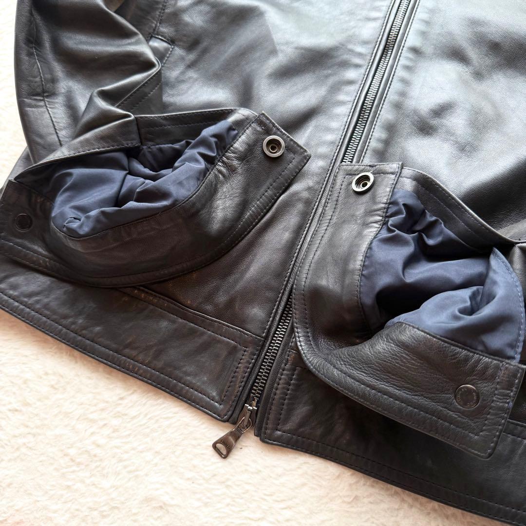 EMMETI JURI シングル ライダース ジャケット ラムレザー とろみ M