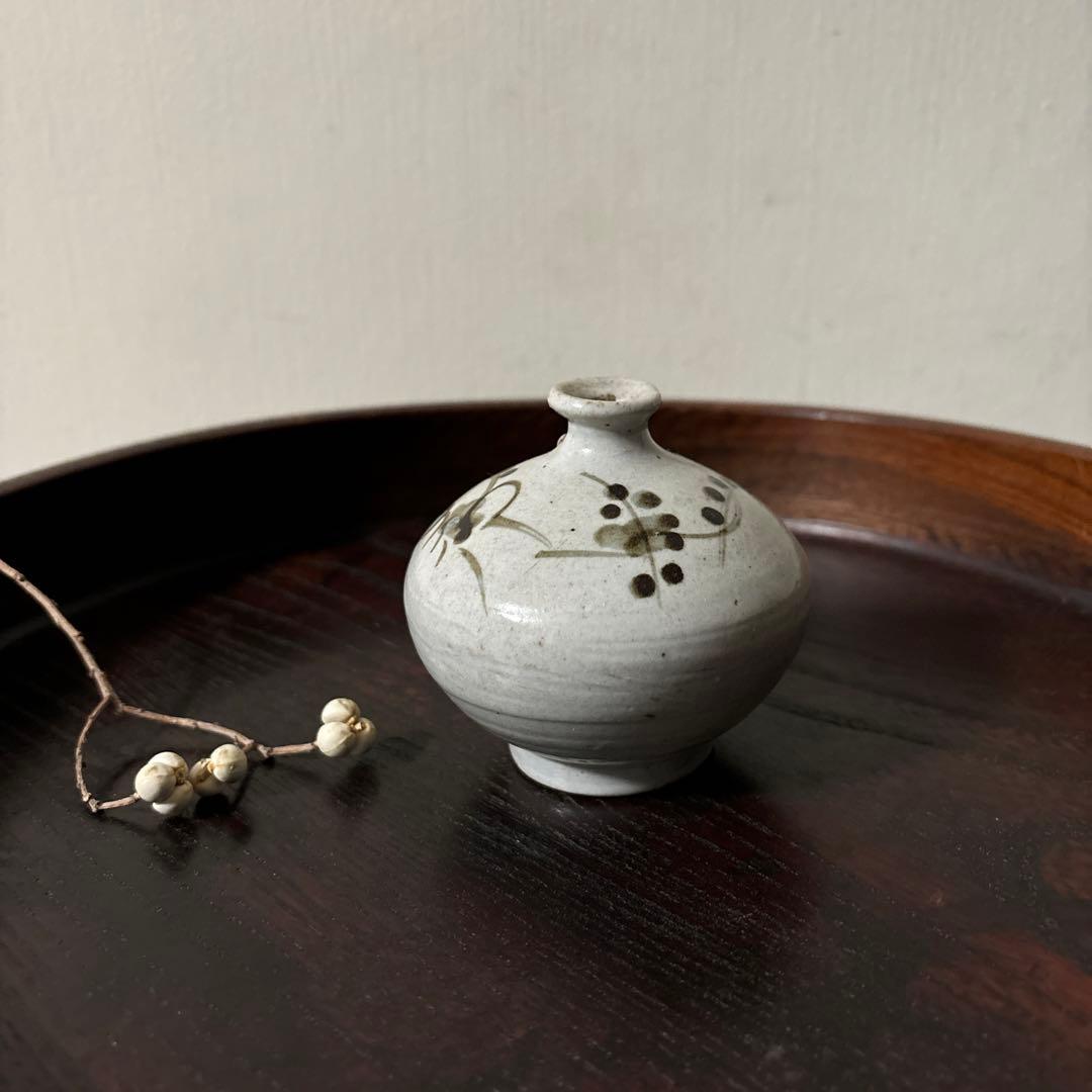 古伊万里染付油壷　⑤江戸時代　骨董　民芸　古道具　アンティーク　検:白洲正子李朝