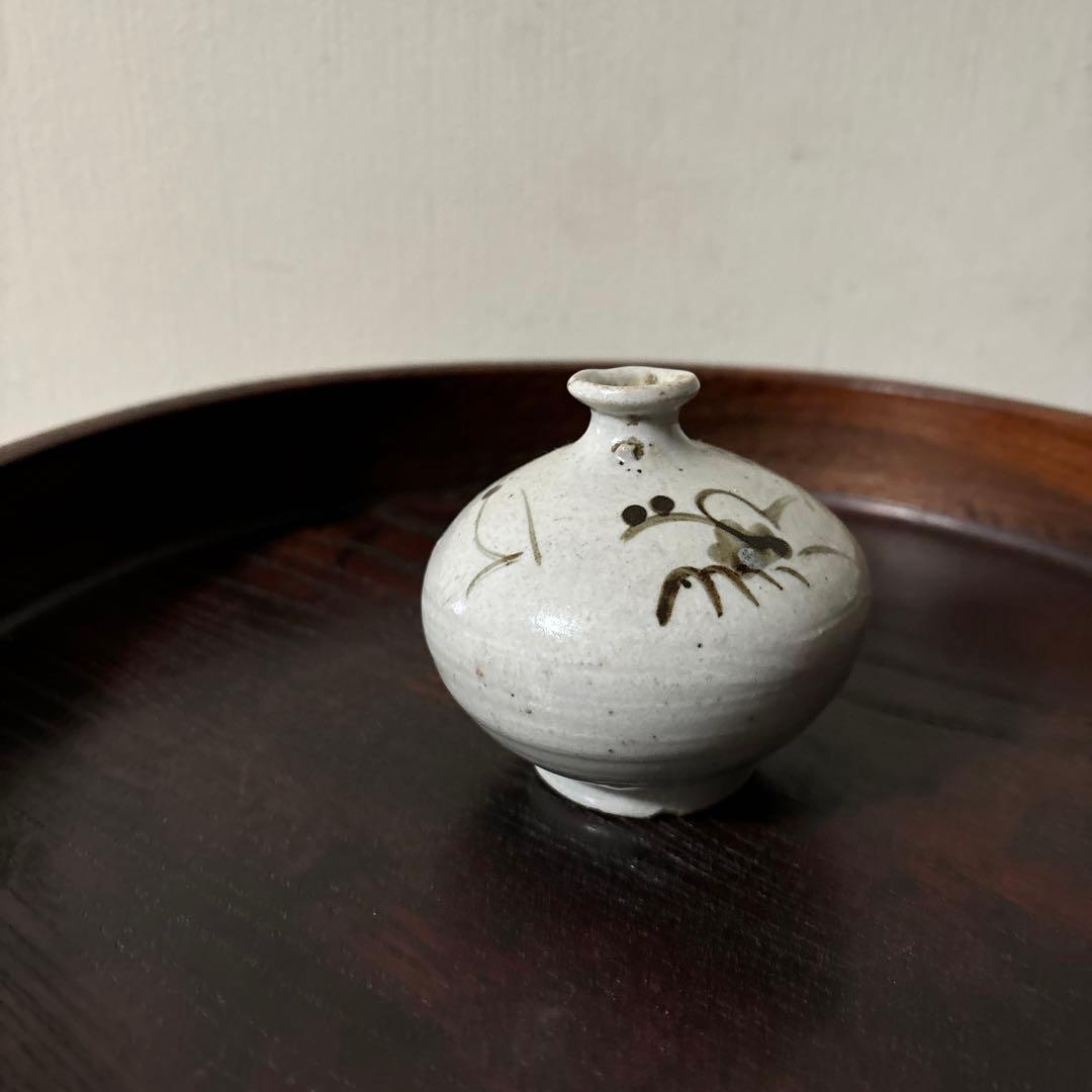 古伊万里染付油壷　⑤江戸時代　骨董　民芸　古道具　アンティーク　検:白洲正子李朝