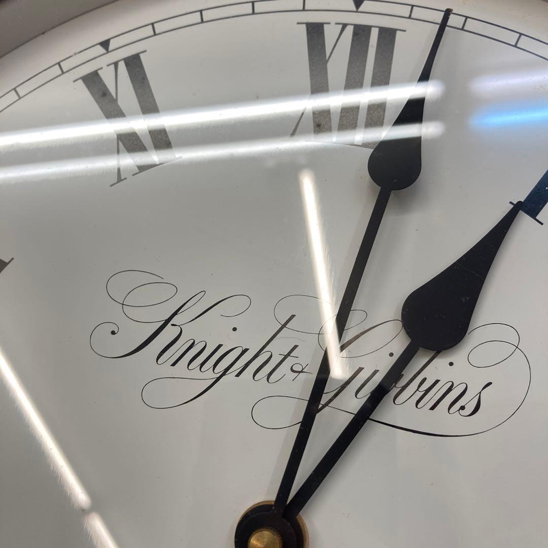 ナイトギビンズ 時計 丸型 木製フレーム 掛時計 壁掛け クオーツ 英国製