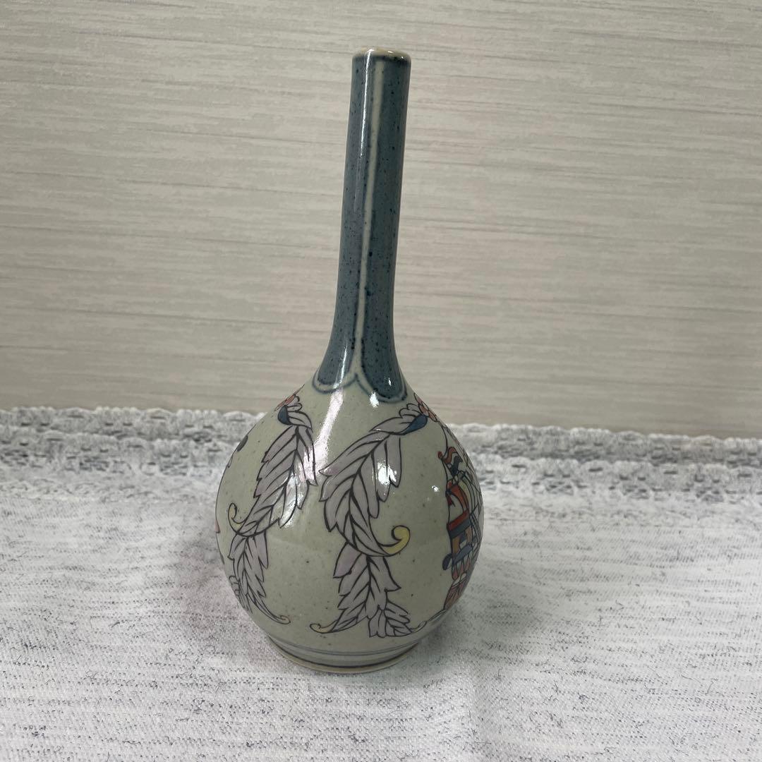 【値下げ　有田焼】異人柄　円左エ門窯　錦南蛮 円左エ門　南蛮　帆船　花瓶　置き物