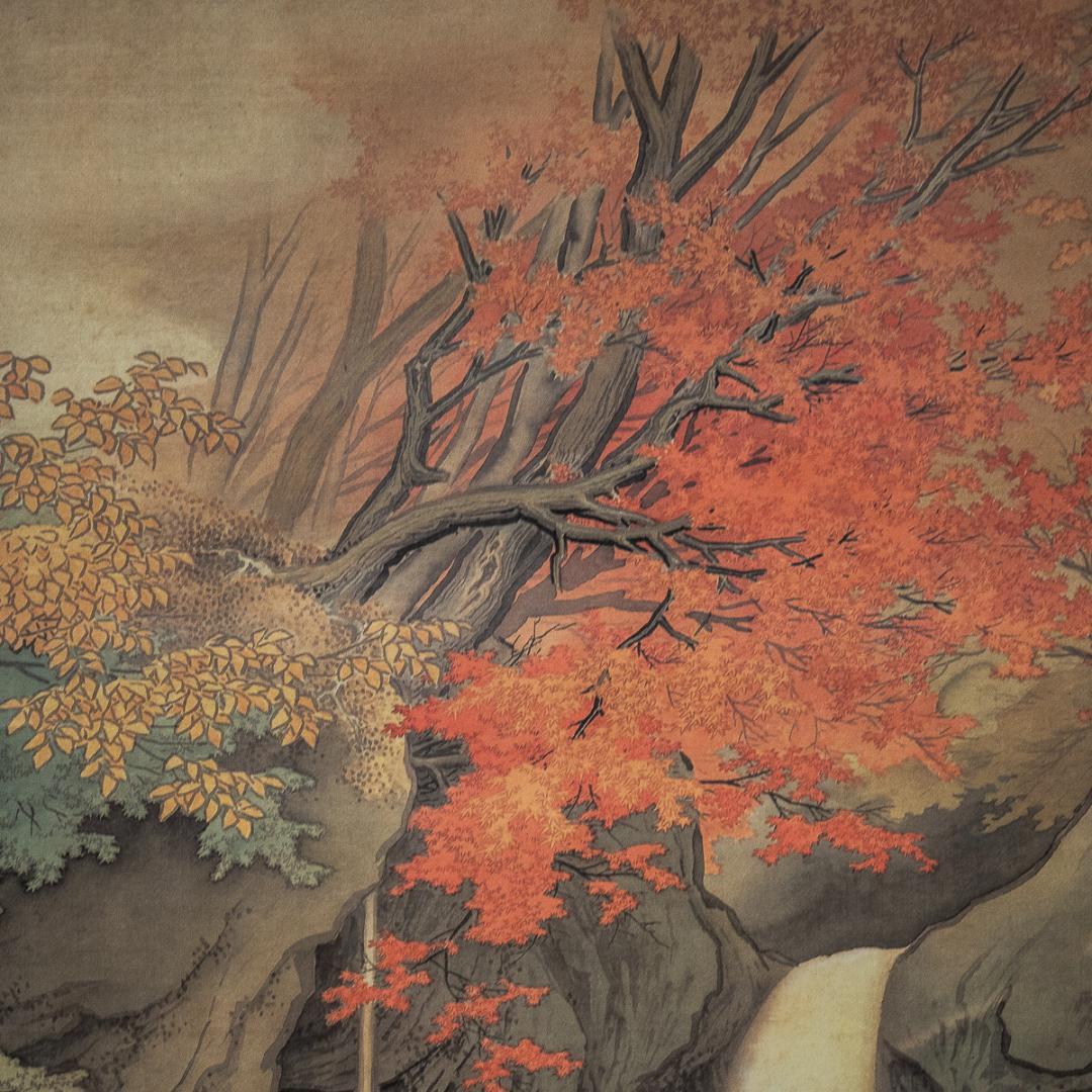 掛軸-1180　川合玉堂　日光裏見瀧　玉堂美術館監修　複製画