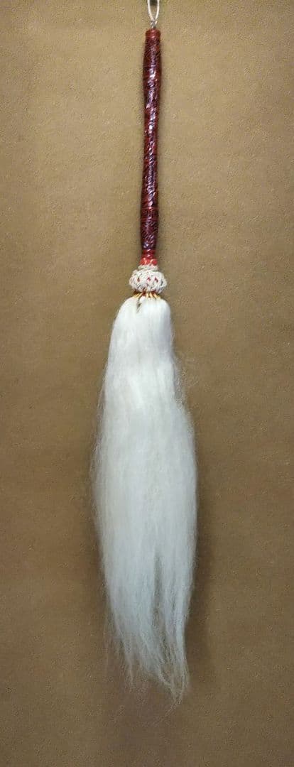 茶道具 仏具 払子 本白熊毛 堆朱柄 夜咄 利休忌 新品未使用