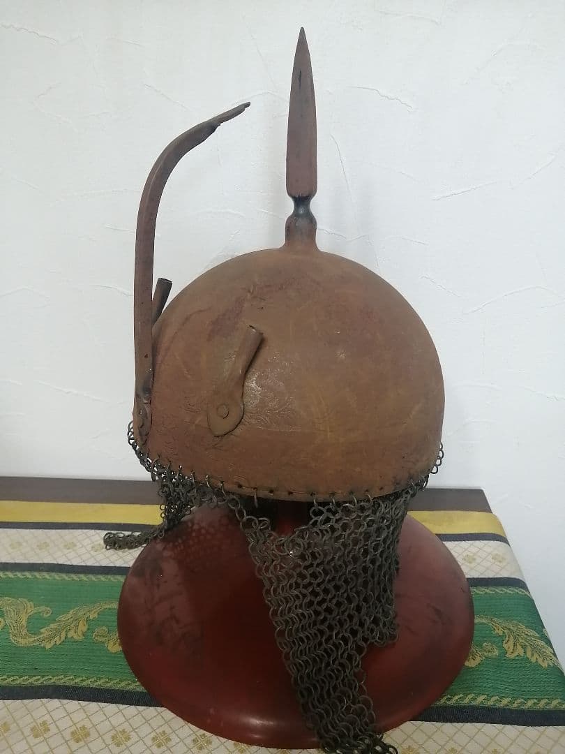 時代 蒙古軍 鉄地鎖帷子付 モンゴル 兜