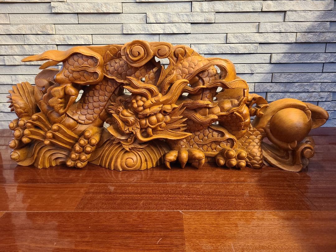 木彫り　龍　置物　アンティーク