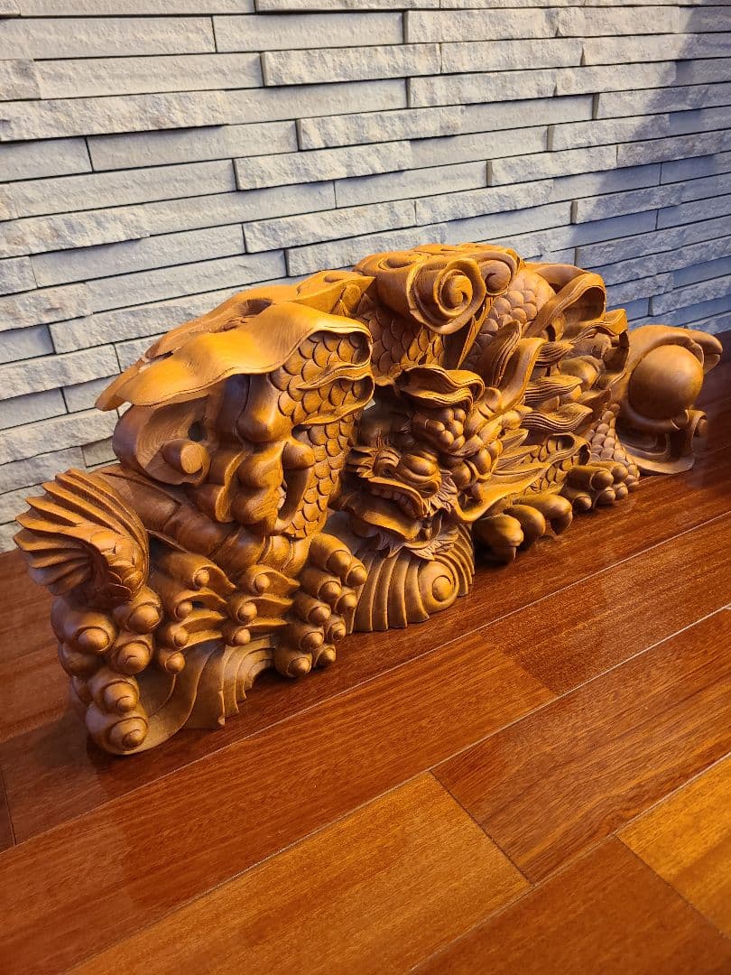 木彫り　龍　置物　アンティーク
