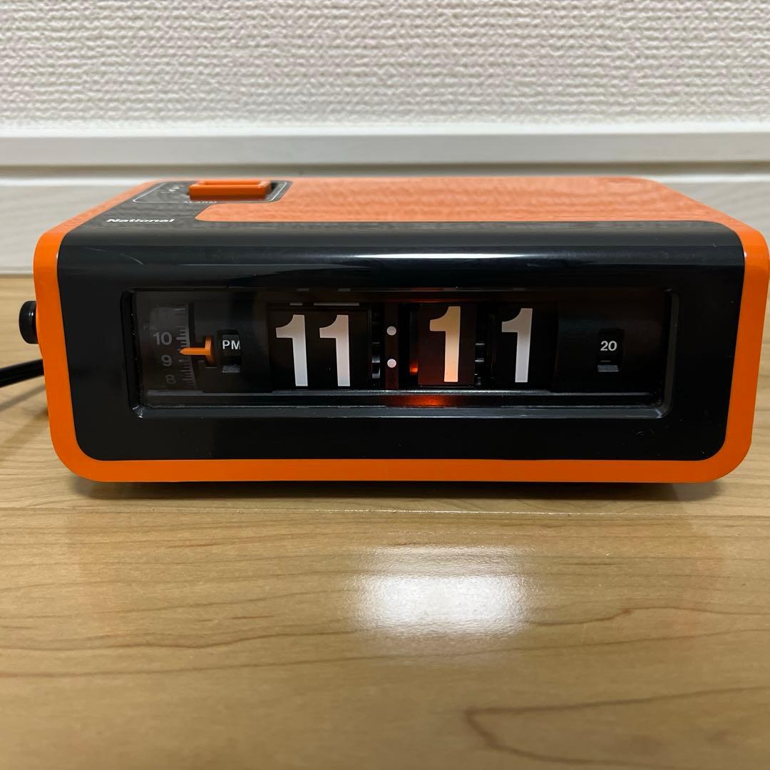National【TG02 オレンジ パタパタ 目覚まし時計】置時計