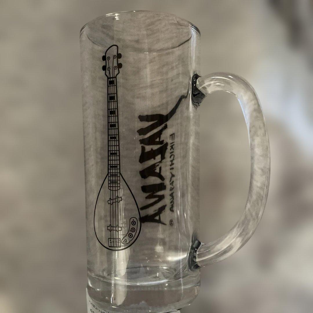 矢沢永吉　ビールジョッキ　ビワベース　フデ1 ロゴ3