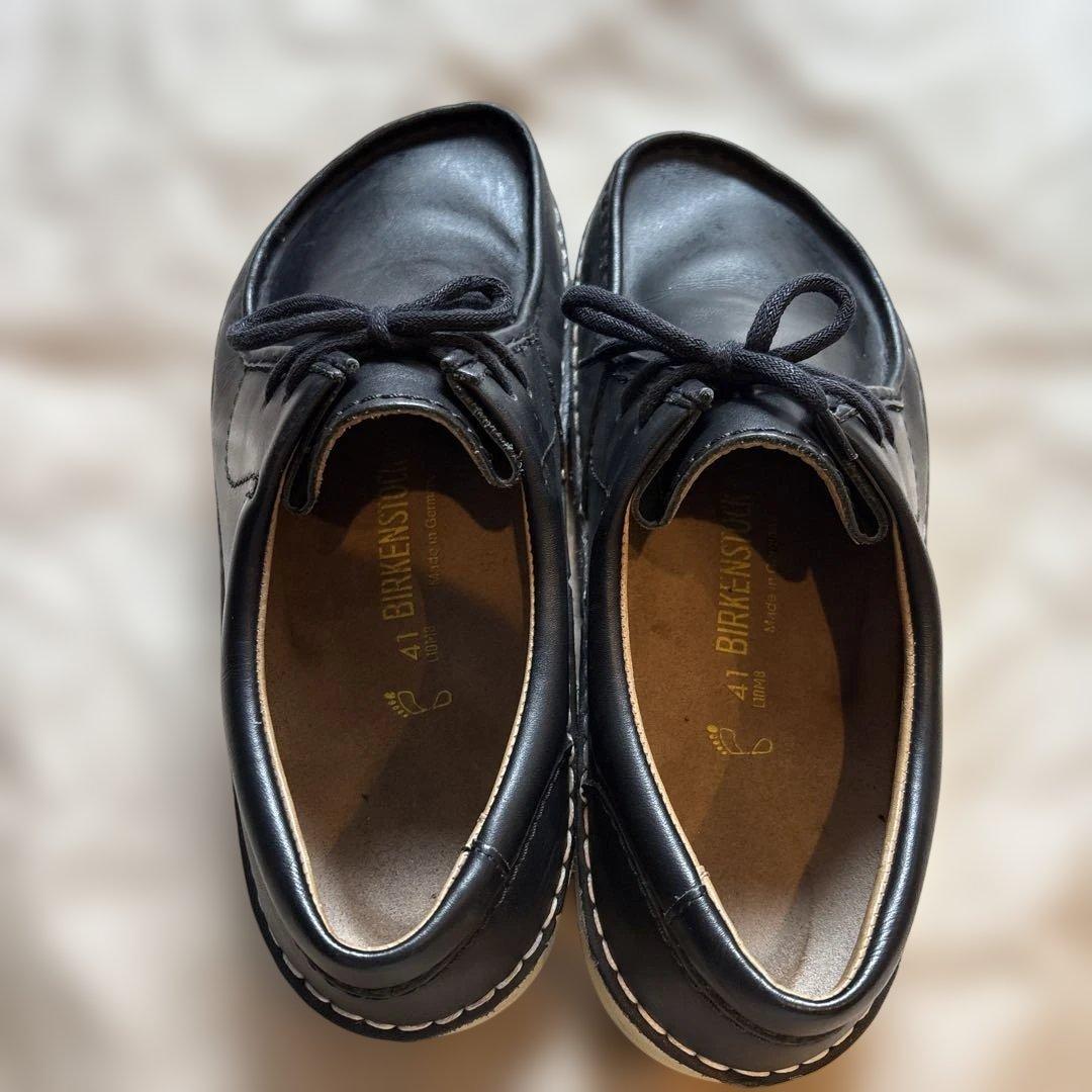 黒 レザー レースアップシューズ　パサデナ