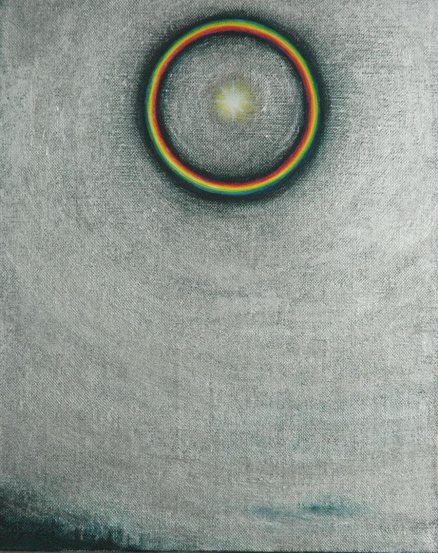 油絵 菅家令子 絵 絵画インテリア額付(黒) F3-S102023 風景祈り希望