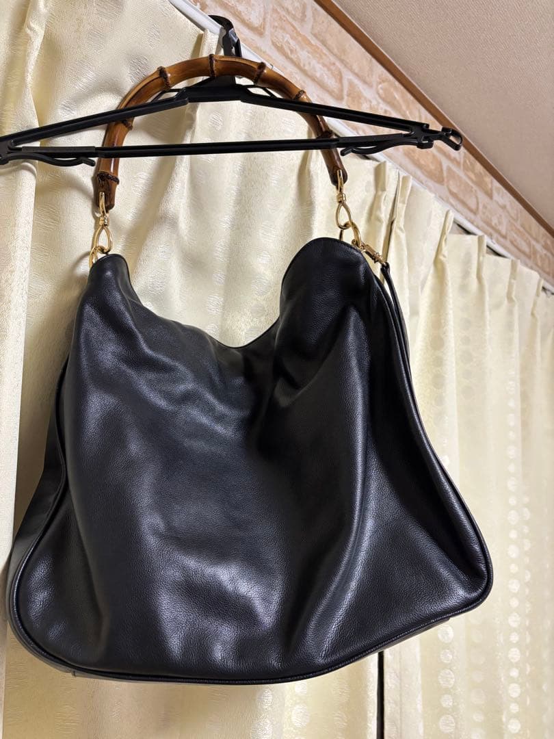 GUCCI 2way バンブー ショルダーバッグ ブラック